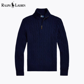 RL Cable-Knit Cashmere Quarter-Zip Jumper