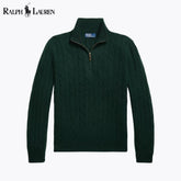 RL Cable-Knit Cashmere Quarter-Zip Jumper