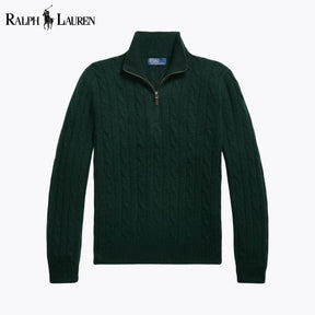 RL Cable-Knit Cashmere Quarter-Zip Jumper