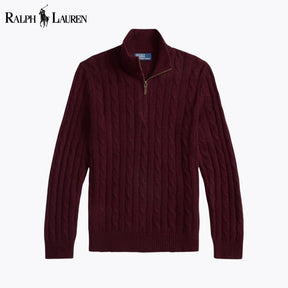 RL Cable-Knit Cashmere Quarter-Zip Jumper