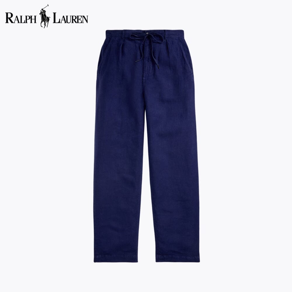 RL Lateef Relaxed Fit Pleated Linen Pant