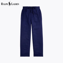 RL Lateef Relaxed Fit Pleated Linen Pant