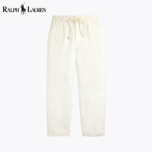 RL Lateef Relaxed Fit Pleated Linen Pant