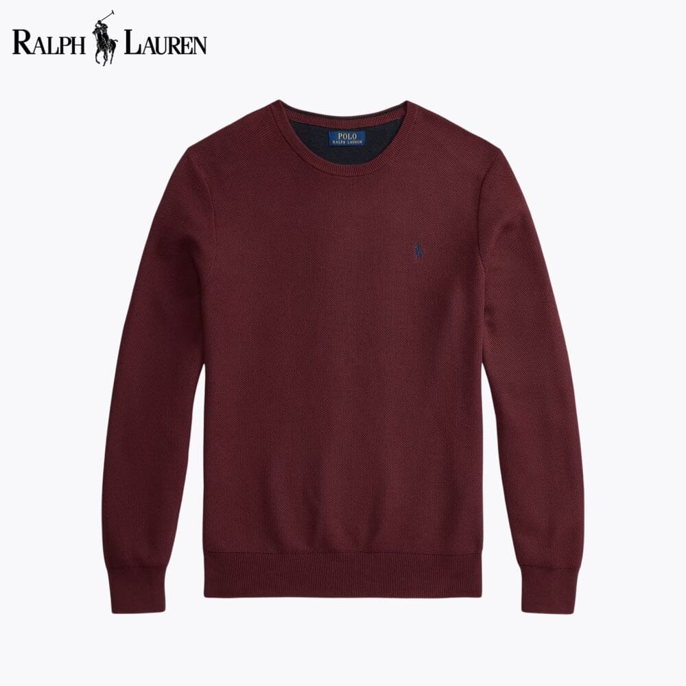 RL Mesh-Knit Cotton Crewneck Sweater