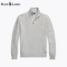 RL Mesh-Knit Cotton Quarter-Zip Sweater