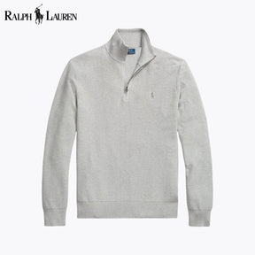 RL Mesh-Knit Cotton Quarter-Zip Sweater