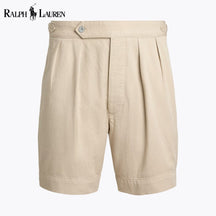 RL Relaxed Fit Pleated Twill Short
