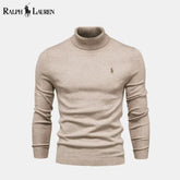 RL Turtleneck Cable-Knit Wool Knit Sweater