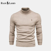 RL Turtleneck Cable-Knit Wool Knit Sweater