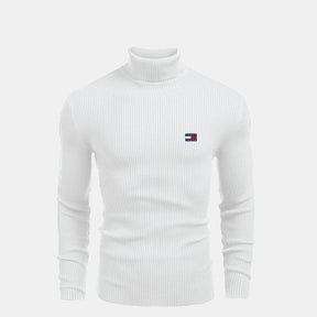 TH Turtleneck Cable-Knit Wool Sweater