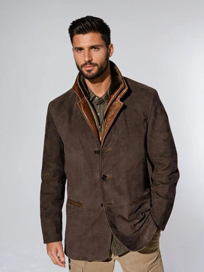 Veste Vintage à Col En Cuir | Auviny™