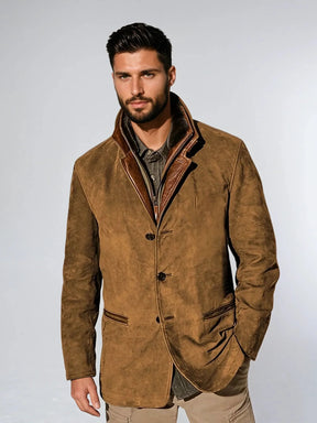 Veste Vintage à Col En Cuir | Auviny™